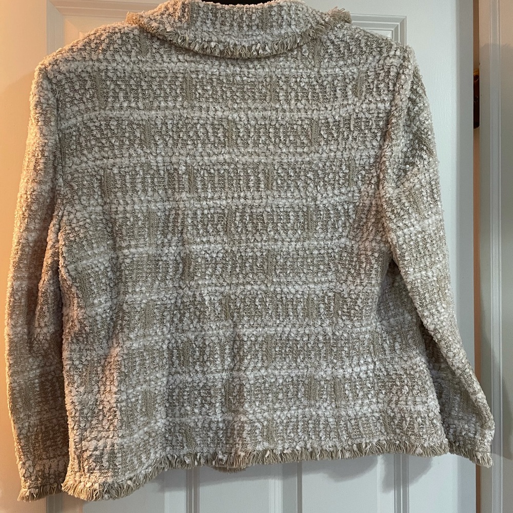 St John cream and white knit jacket size 14 - Picture 2 of 3